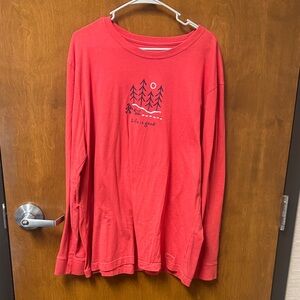 Life Is Good Red Long Sleeve Shirt with Graphic